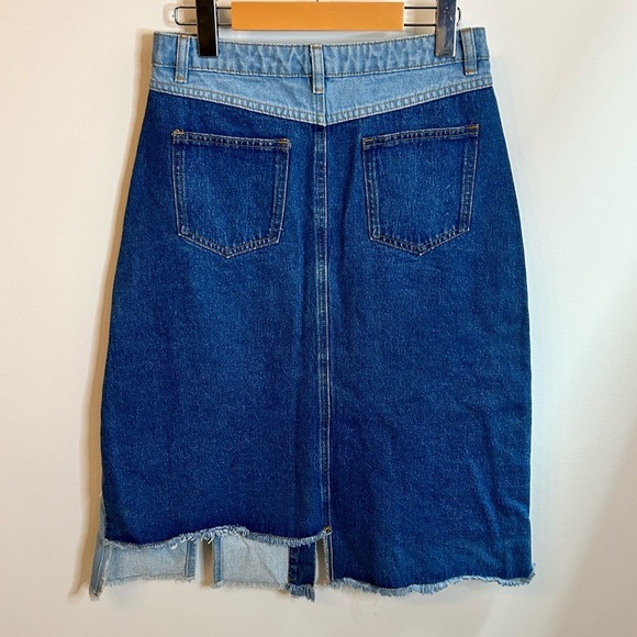 I’m One | Color block Button Down Denim Skirt | Western | Size M - Picture 3 of 8